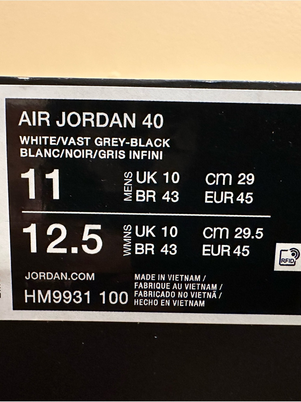 Air Jordan 40 wht/grey/blk - Picture 7 of 8